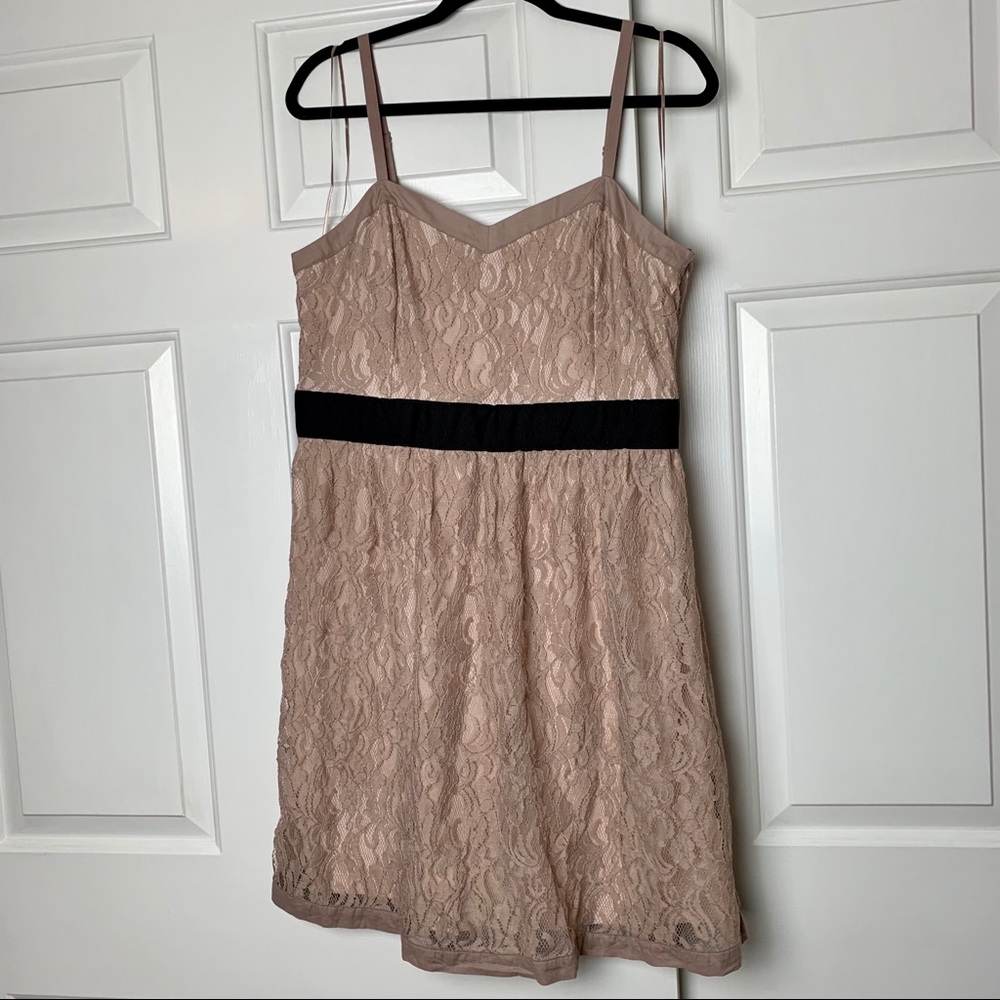 Elle Taupe Lace Dress